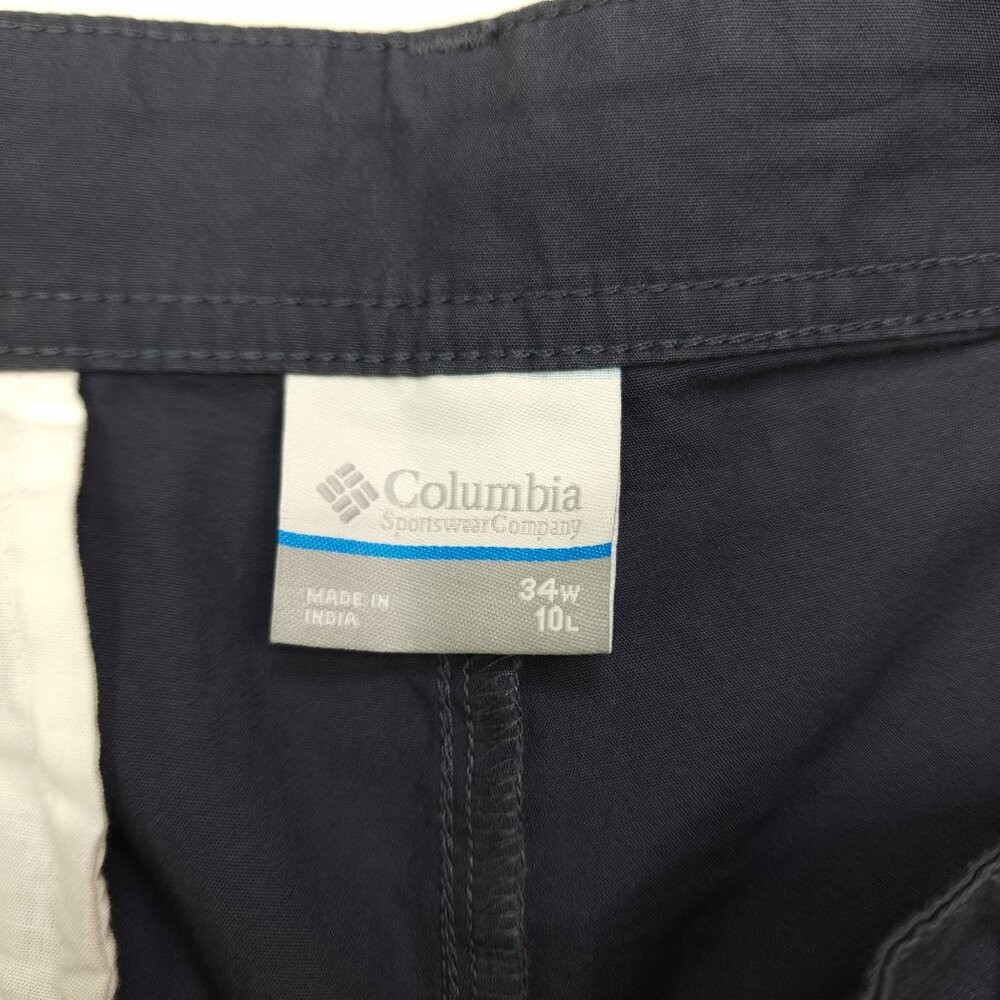 Columbia Mens Archer Mountain Shorts 34W 10L Navy Cotton Lightweight - Picture 5 of 9